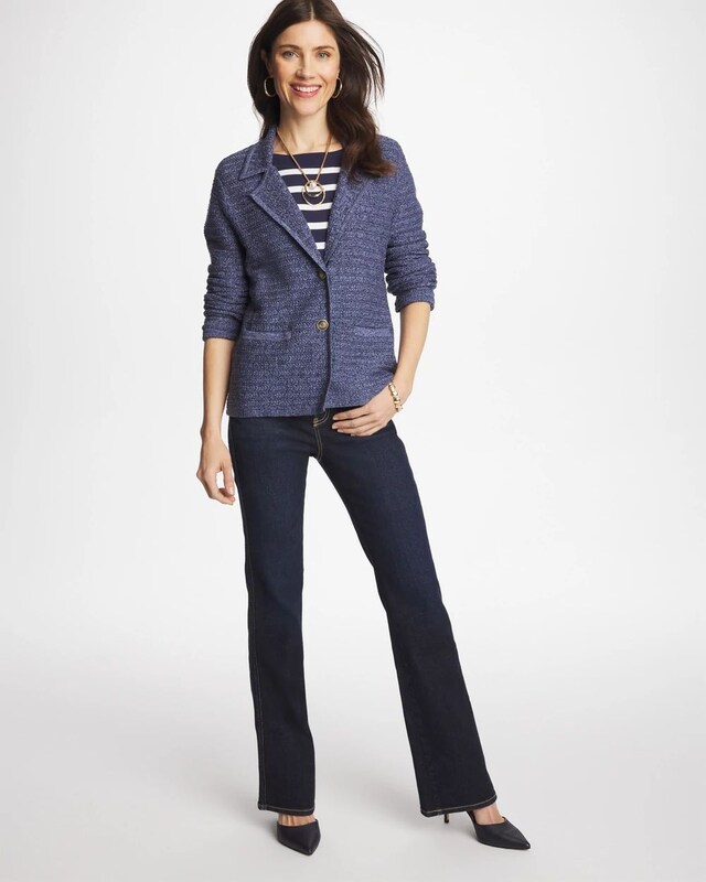 Denim Inspired Textured Cardigan - image 2